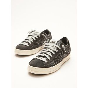 P448 John Shaka Sneaker Glitter Black Gray Size 37 Eu 7 US